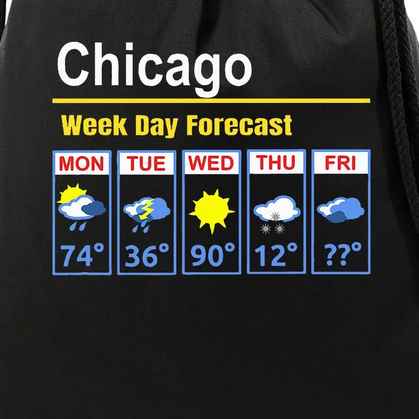 Chicago Erratic 5 Day Weather Forecast Drawstring Bag