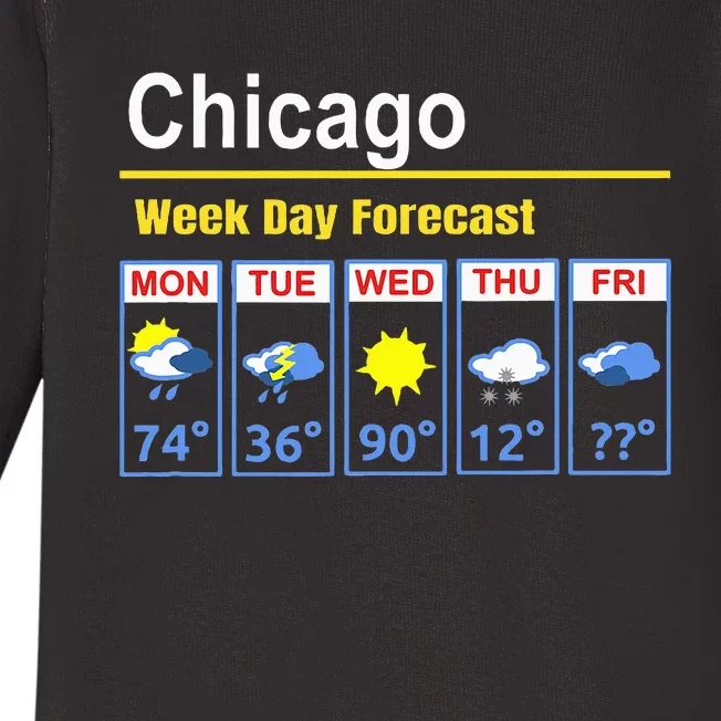 Chicago Erratic 5 Day Weather Forecast Baby Long Sleeve Bodysuit