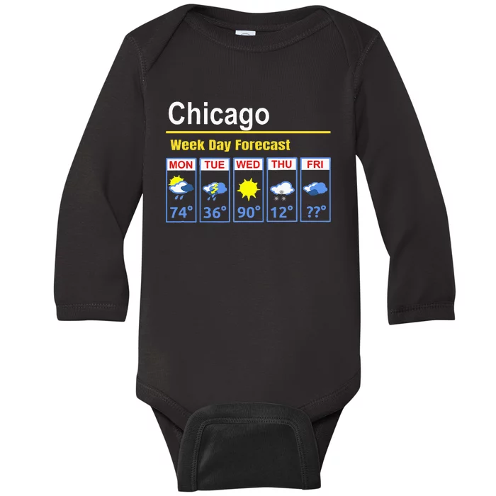 Chicago Erratic 5 Day Weather Forecast Baby Long Sleeve Bodysuit