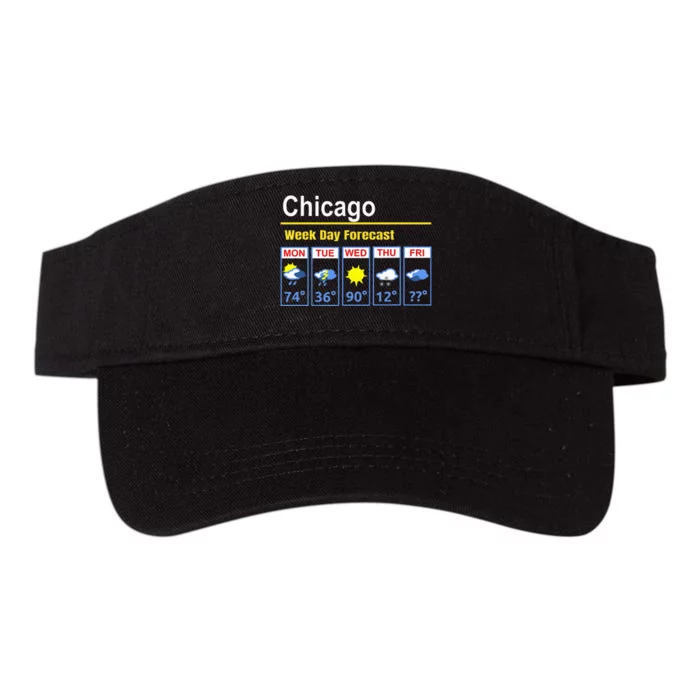 Chicago Erratic 5 Day Weather Forecast Valucap Bio-Washed Visor