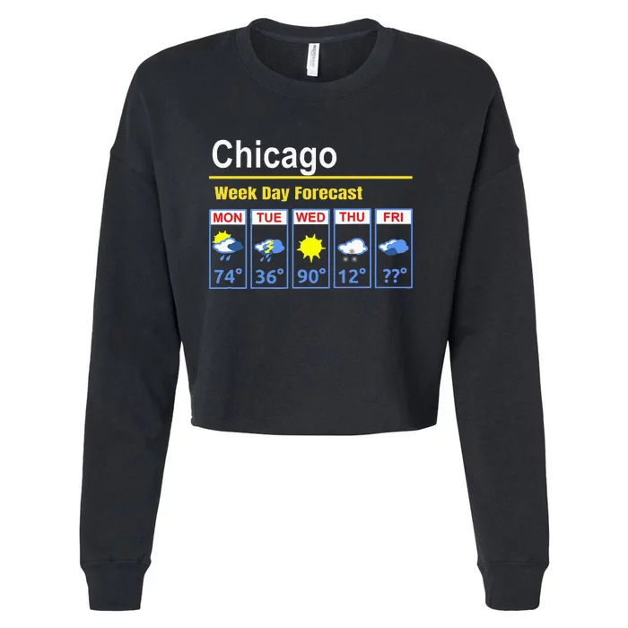 Chicago Erratic 5 Day Weather Forecast Cropped Pullover Crew