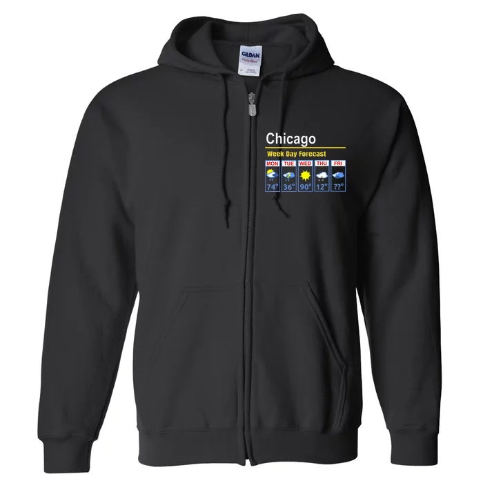 Chicago Erratic 5 Day Weather Forecast Full Zip Hoodie