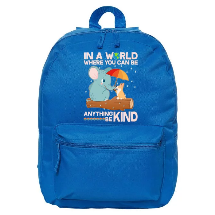 Cute Elephant And Corgi Be Kind 16 in Basic Backpack