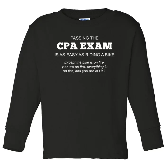 CPA Exam Accounting Major Certified Public Gift For Accountant Toddler Long Sleeve Shirt