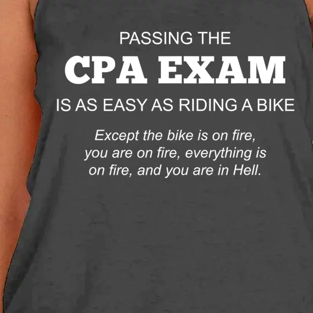 CPA Exam Accounting Major Certified Public Gift For Accountant Women's Knotted Racerback Tank