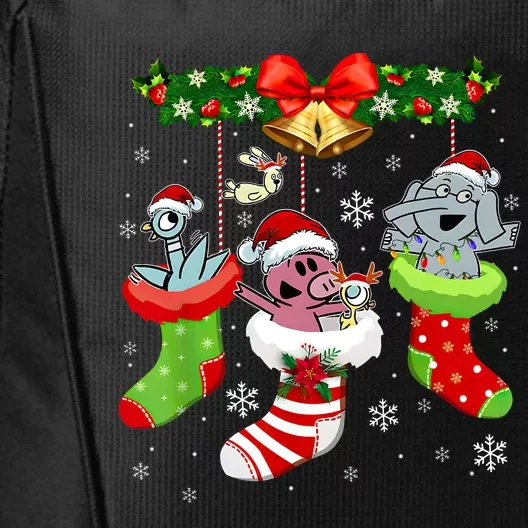 Cute Elephant And Piggie Christmas City Backpack