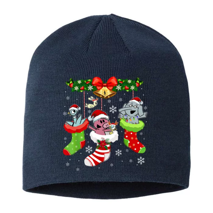 Cute Elephant And Piggie Christmas 8 1/2in Sustainable Knit Beanie