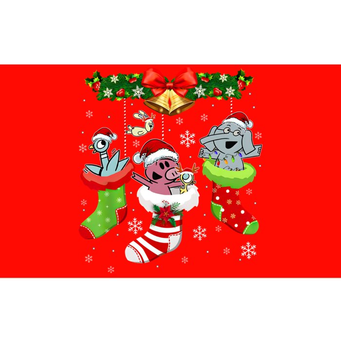 Cute Elephant And Piggie Christmas Bumper Sticker