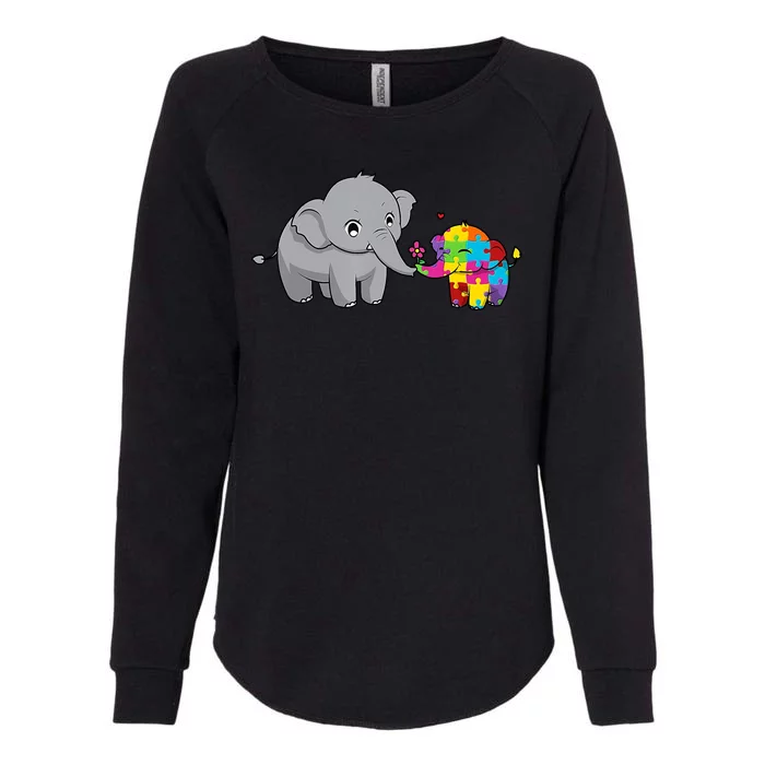 Cute Elephant Autism Awareness Womens California Wash Sweatshirt