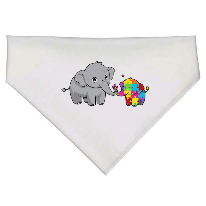 Cute Elephant Autism Awareness USA-Made Doggie Bandana