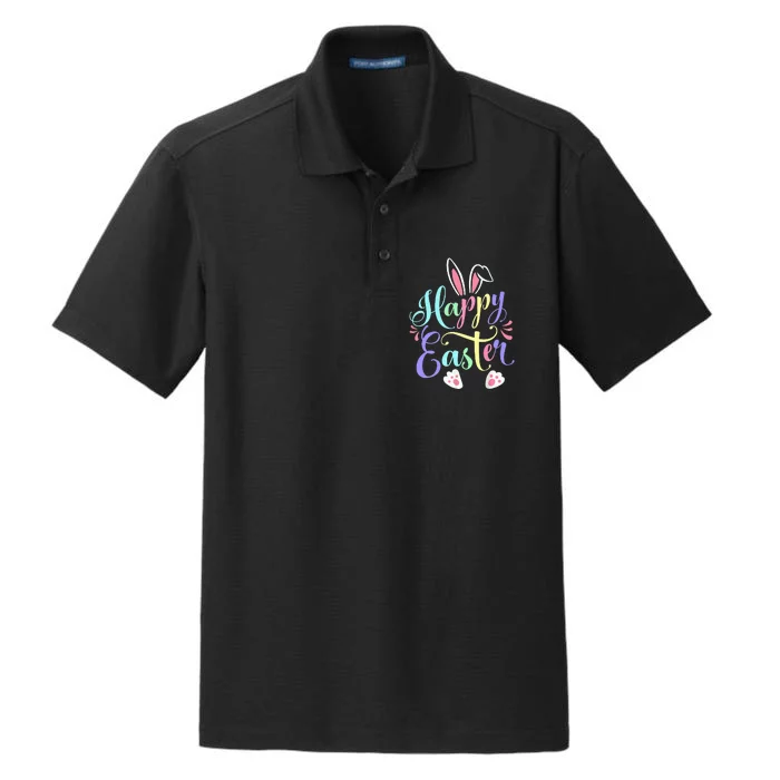 Cute Easter Bunny Face Funny Happy Easter Day Dry Zone Grid Performance Polo