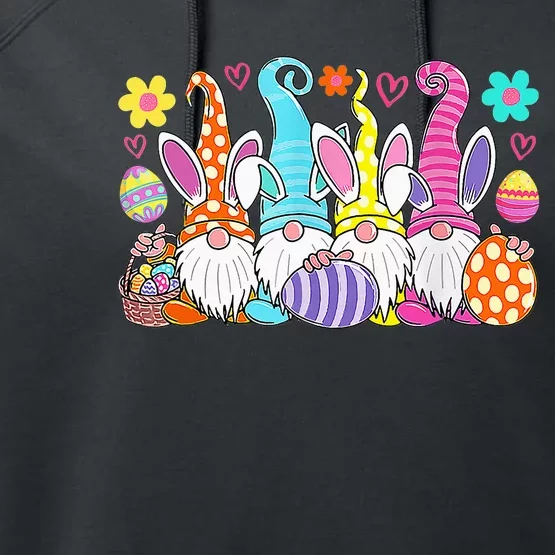 Cute Easter Bunny Spring Gnome Easter Egg Hunting And Basket Performance Fleece Hoodie