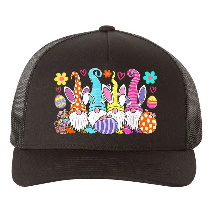 Cute Easter Bunny Spring Gnome Easter Egg Hunting And Basket Yupoong Adult 5-Panel Trucker Hat