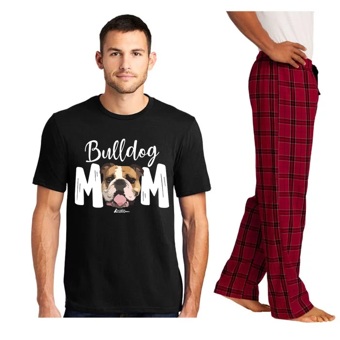 Cute English Bulldog Mom Top Funny Dog Walking For Women Pajama Set