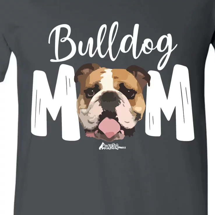 Cute English Bulldog Mom Top Funny Dog Walking For Women V-Neck T-Shirt