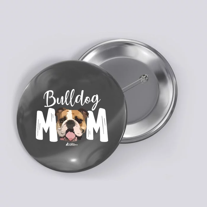 Cute English Bulldog Mom Top Funny Dog Walking For Women Button