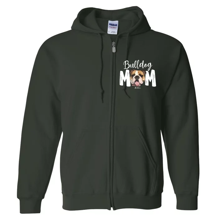 Cute English Bulldog Mom Top Funny Dog Walking For Women Full Zip Hoodie