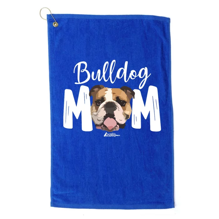 Cute English Bulldog Mom Top Funny Dog Walking For Women Platinum Collection Golf Towel