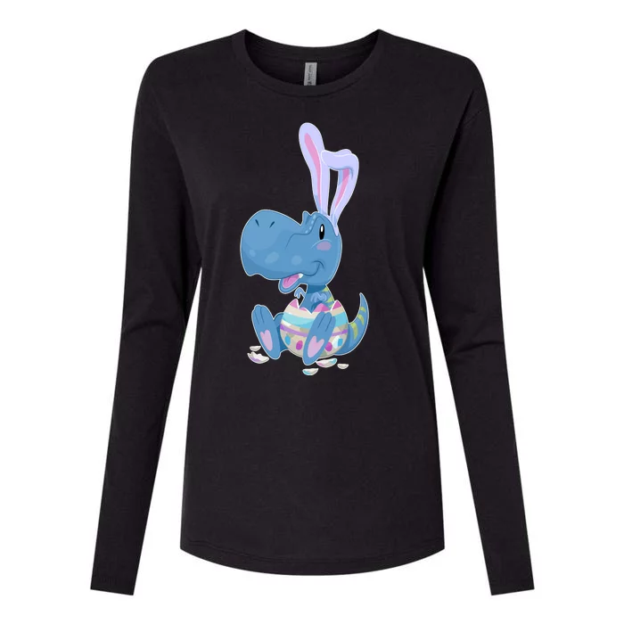 Cute Easter Baby Dinosaur Easter Egg Womens Cotton Relaxed Long Sleeve T-Shirt