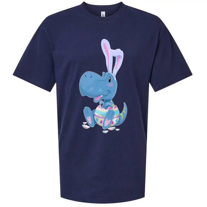 Cute Easter Baby Dinosaur Easter Egg Sueded Cloud Jersey T-Shirt