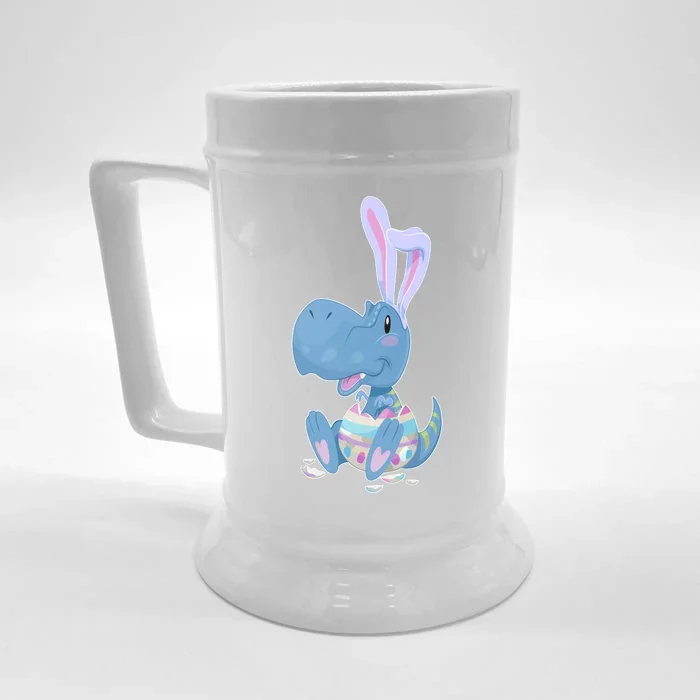 Cute Easter Baby Dinosaur Easter Egg Front & Back Beer Stein