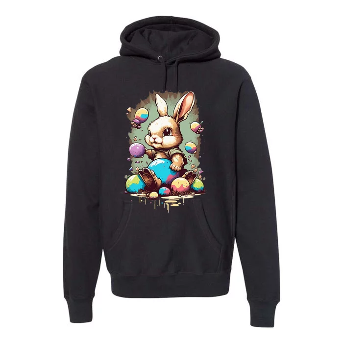 Cute Easter Bunny Easter Egg Premium Hoodie