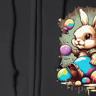 Cute Easter Bunny Easter Egg Full Zip Hoodie