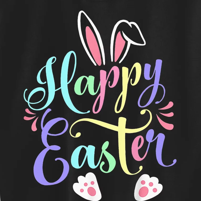 Cute Easter Bunny Face Funny Happy Easter Day Kids Sweatshirt