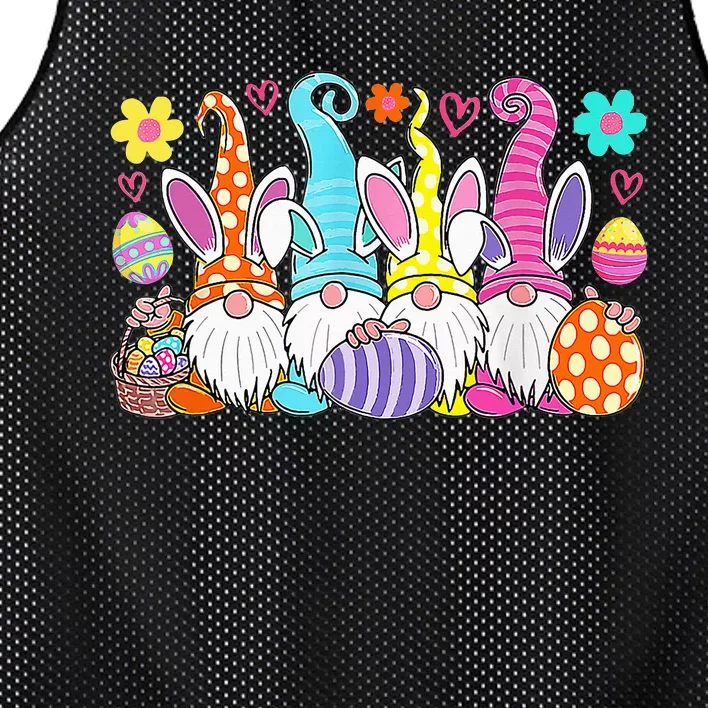 Cute Easter Bunny Spring Gnome Easter Egg Hunting And Basket Mesh Reversible Basketball Jersey Tank