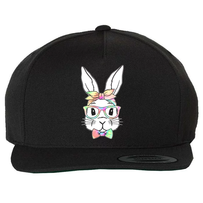 Cute Easter Bunny Pastel Tie Dye Bow Tie Glasses Wool Snapback Cap