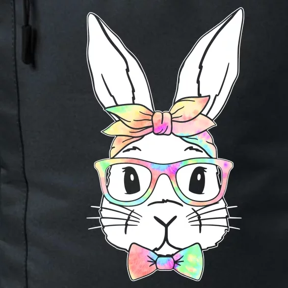 Cute Easter Bunny Pastel Tie Dye Bow Tie Glasses Daily Commute Backpack