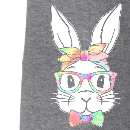 Cute Easter Bunny Pastel Tie Dye Bow Tie Glasses Doggie 3-End Fleece Hoodie