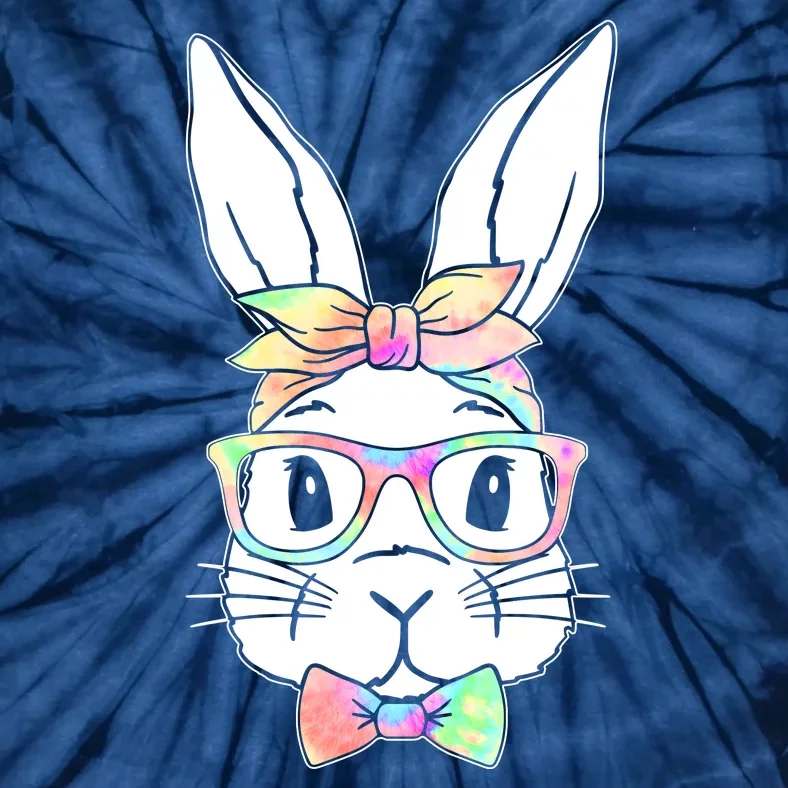 Cute Easter Bunny Pastel Tie Dye Bow Tie Glasses Tie-Dye T-Shirt