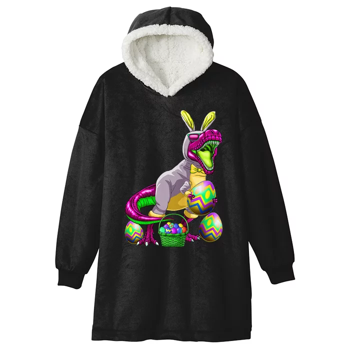 cute Easter Basket Bunny Dinosaur Egg T Rex Hooded Wearable Blanket