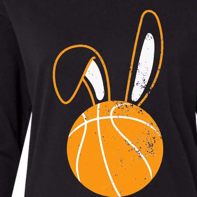 Cute Easter Bunny Ears Basketball Womens Cotton Relaxed Long Sleeve T-Shirt