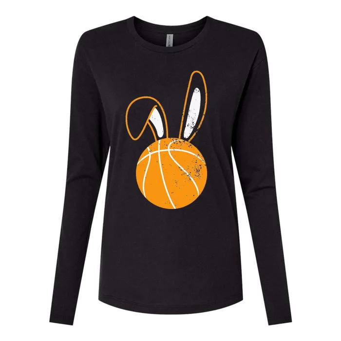 Cute Easter Bunny Ears Basketball Womens Cotton Relaxed Long Sleeve T-Shirt