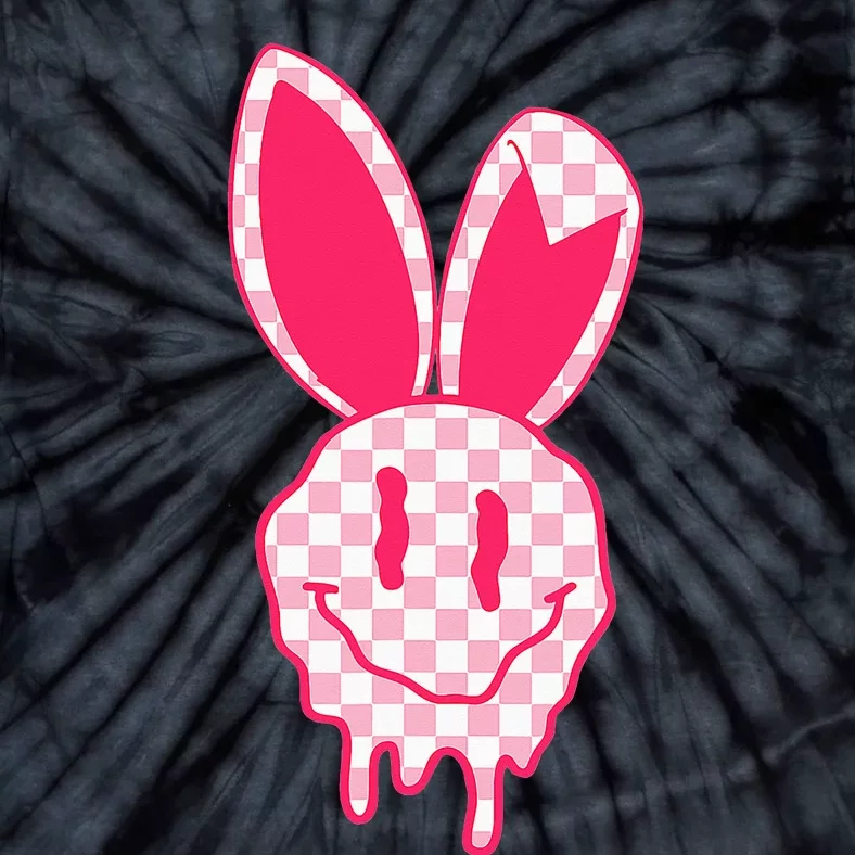 Checker Easter Bunny Happy Face Easter Day Tie-Dye T-Shirt