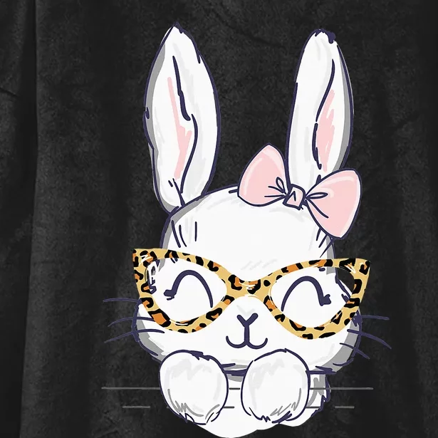 Cute Easter Bunny with cheetah glasses for the mom or Hooded Wearable Blanket