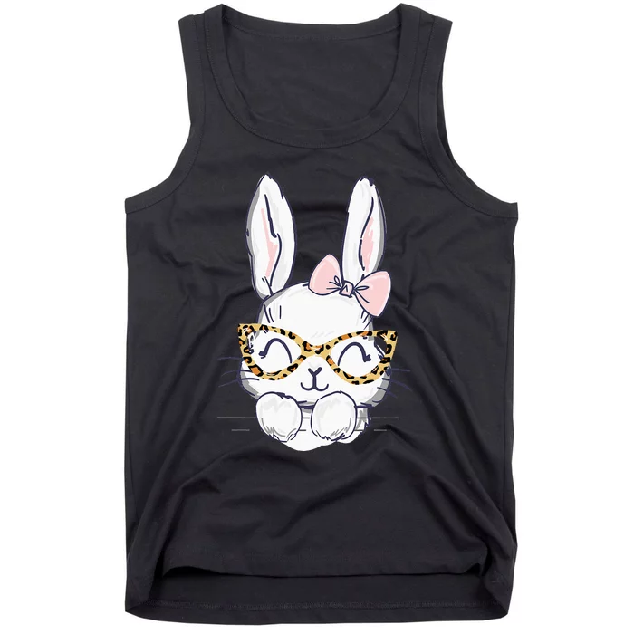 Cute Easter Bunny with cheetah glasses for the mom or Tank Top