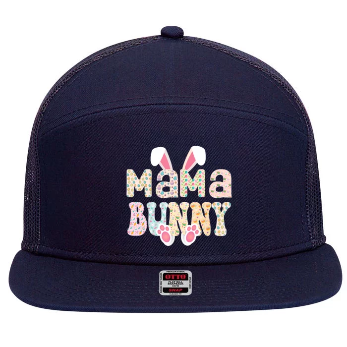 Cute Easter Bunny Mom Bunny MaMa Spring Hunt Eggs Easter 7 Panel Mesh Trucker Snapback Hat