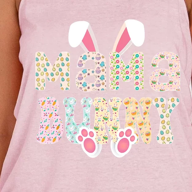 Cute Easter Bunny Mom Bunny MaMa Spring Hunt Eggs Easter Women's Knotted Racerback Tank