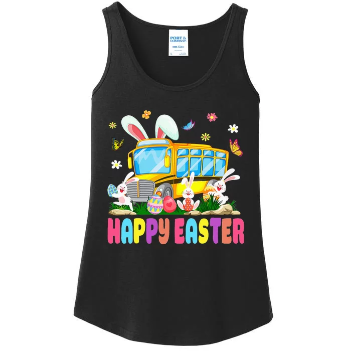 Cute Every Bunny's Favorite School Bus Driver Happy Easter Ladies Essential Tank