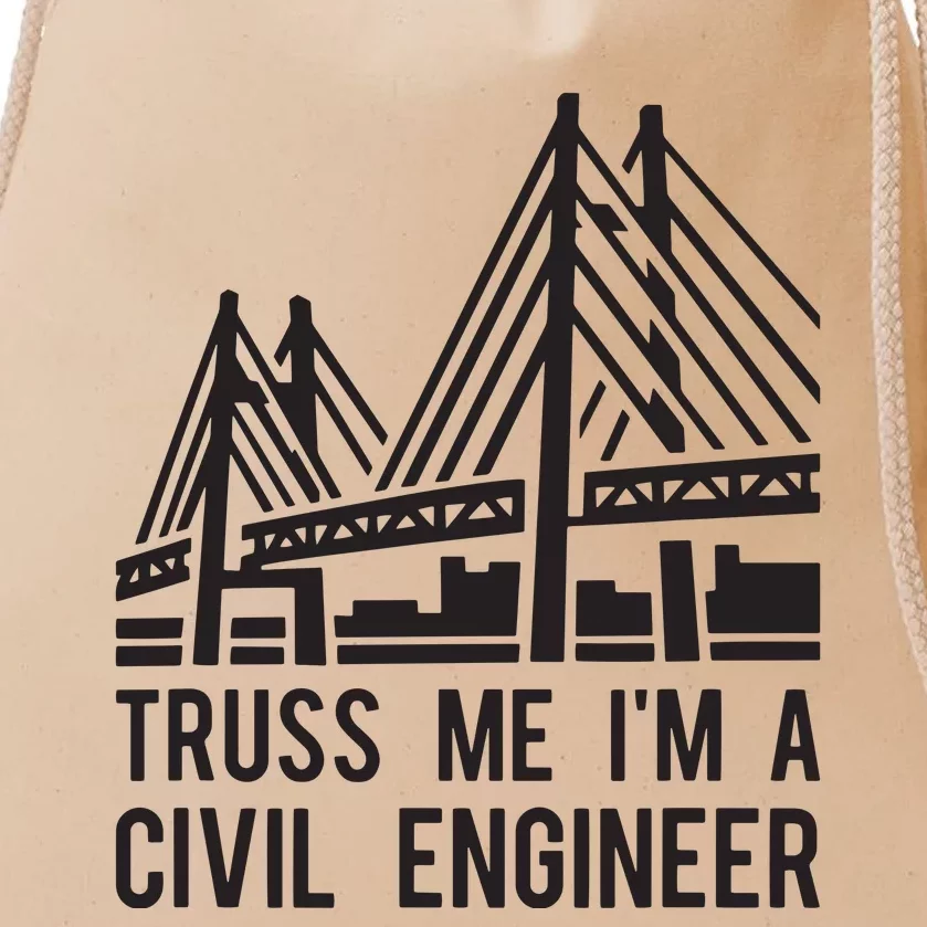 Civil Engineer Bridge Design Engineering Tee Drawstring Bag