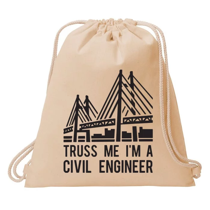 Civil Engineer Bridge Design Engineering Tee Drawstring Bag