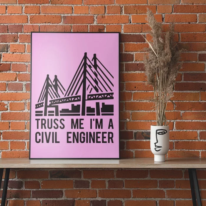 Civil Engineer Bridge Design Engineering Tee Poster