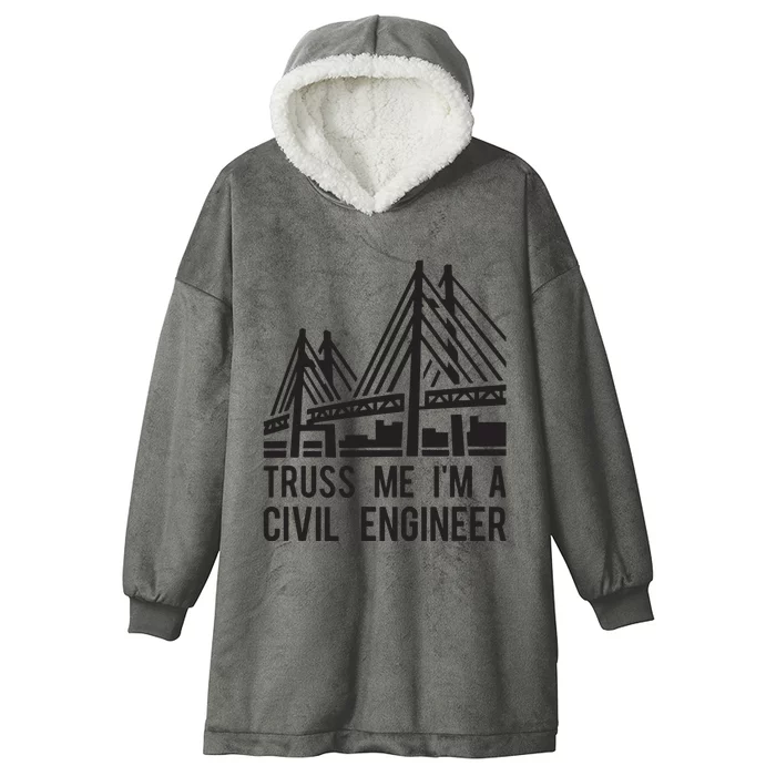 Civil Engineer Bridge Design Engineering Tee Hooded Wearable Blanket