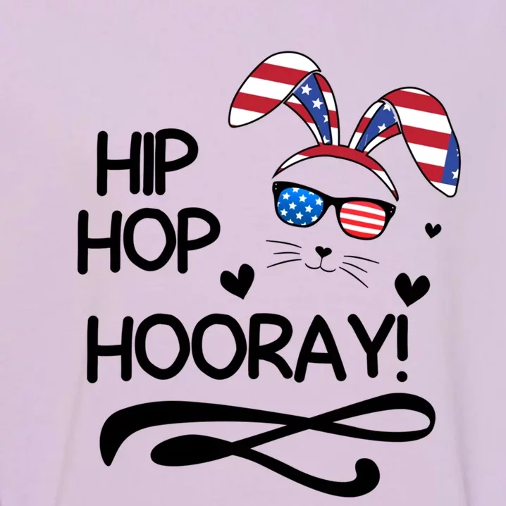 Cute Easter Bunny Love Bunnies And Usa Flag Funny Gift Garment-Dyed Sweatshirt