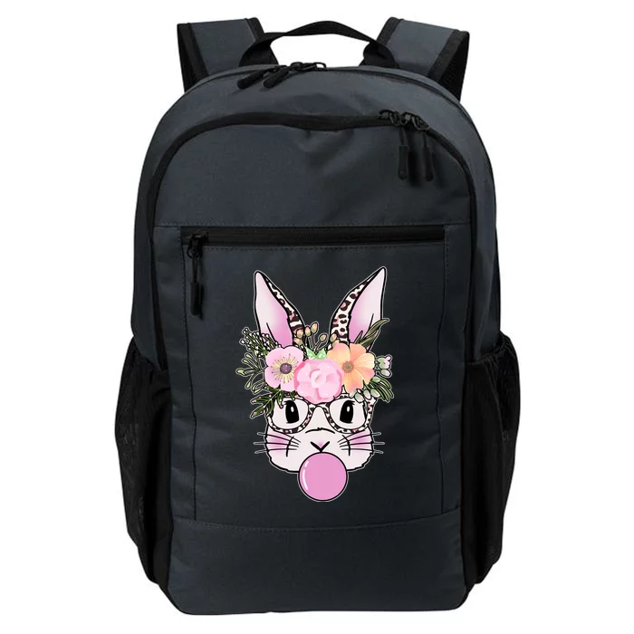 Cute Easter Bunny With Flower Crown And Bubblegum Daily Commute Backpack