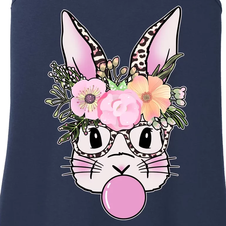 Cute Easter Bunny With Flower Crown And Bubblegum Ladies Essential Tank