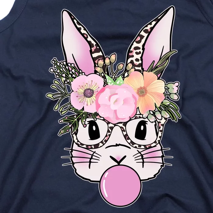 Cute Easter Bunny With Flower Crown And Bubblegum Tank Top